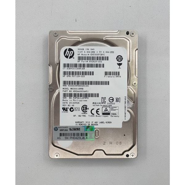 Жесткий диск 507129-020, mk3001grrb, 652625-002, HP, 300 Гб, SAS, 2.5