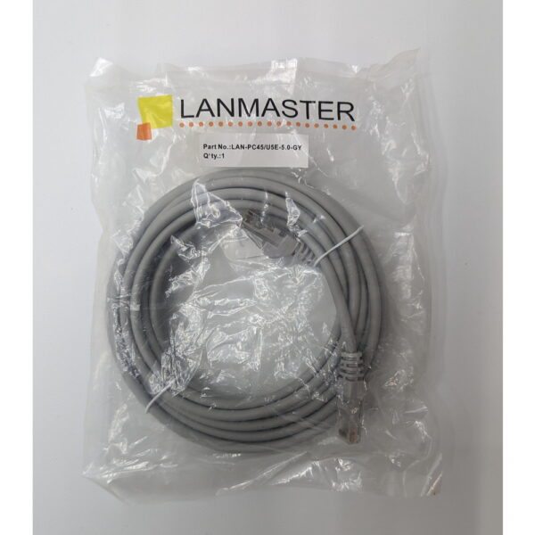 Патч-корд LAN-PC45/U5E-5.0-GY, Lanmaster, 5М