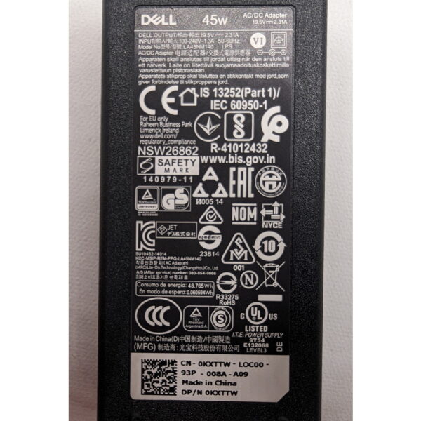 Адаптер питания LA45NM140, 0KXTTW, Dell Ultrabook XPS 13, 13Z, 13R, 13D, 14, 12, 19.5V, 2.31A, 45W, 4.5x3.0 с кабелем