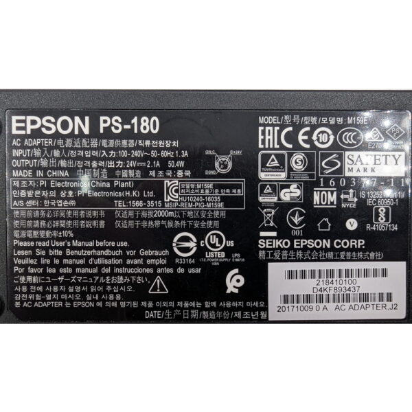 Адаптер питания PS-180, m159e, Epson, 24V, 2A