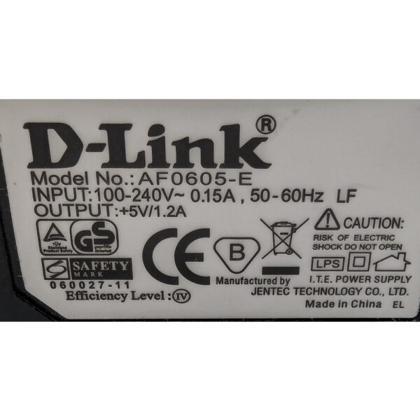 Адаптер питания af0605-e, D-Link, 5V, 2A, 5.5-2.5мм
