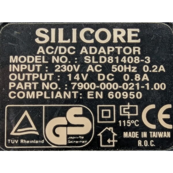 Адаптер питания sld81408-3, Silicore, 14 V, 0.8 А, 11 W