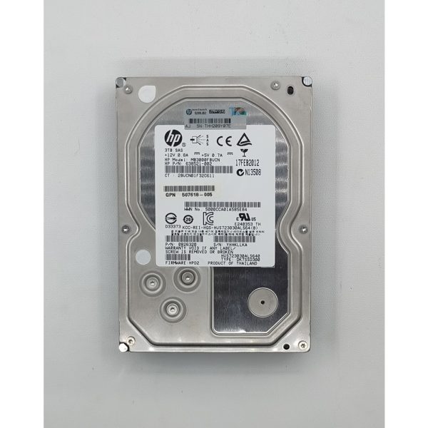 Жесткий диск 507618-005, 638521-002, 0B26320, MB3000FBUCN, hus7230als640, HP, 3 Тб, SAS, 3.5