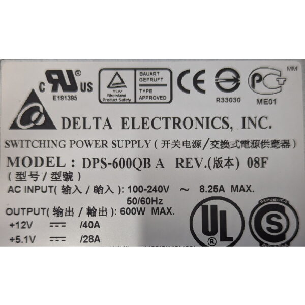 Блок питания 42D3346, 42D3345, DPS-600QB A, IBM EXP810, DS4700, DS5000, 600 Вт
