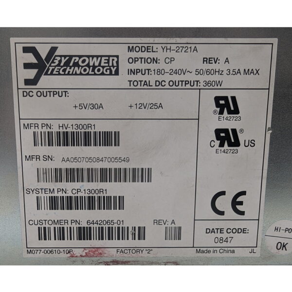 Блок питания YM-2721A, HV-1300R1, 3Y Power, 720W