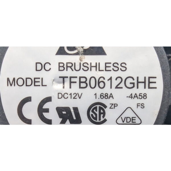 Вентилятор TFB0612GHE, Delta Electronics, 60x38мм, 12V, 1.68A