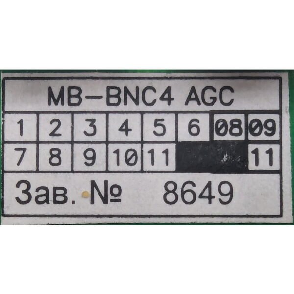 Дополнительная панель видеовходов MB-BNC4 AGC, PowerVN4 Pro 2, Pro3, Pro4, TitanVN8