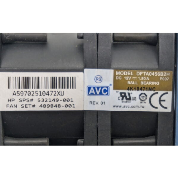 Вентилятор 532149-001, 489848-001, HP ProLiant DL360 G6, G7