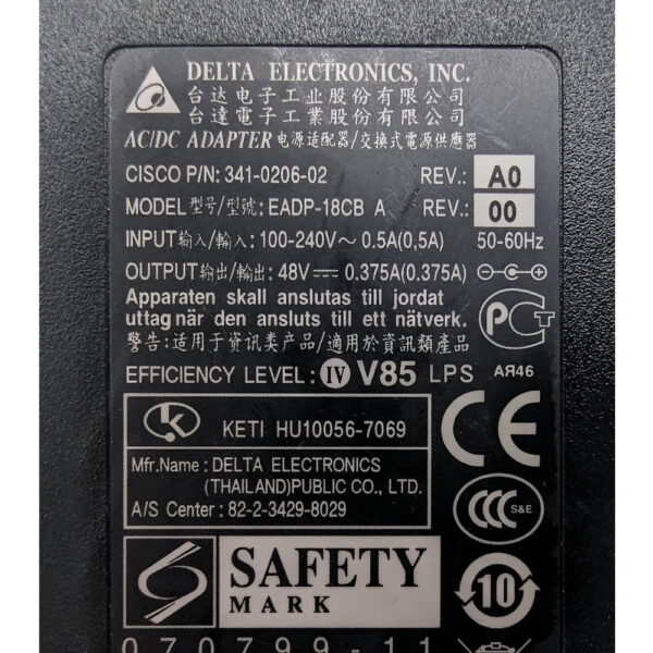 Адаптер питания 341-0206-02, eadp-18cb, Cisco
