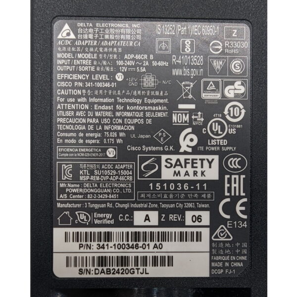 Адаптер питания 341-100346-01, adp-66cr, Cisco