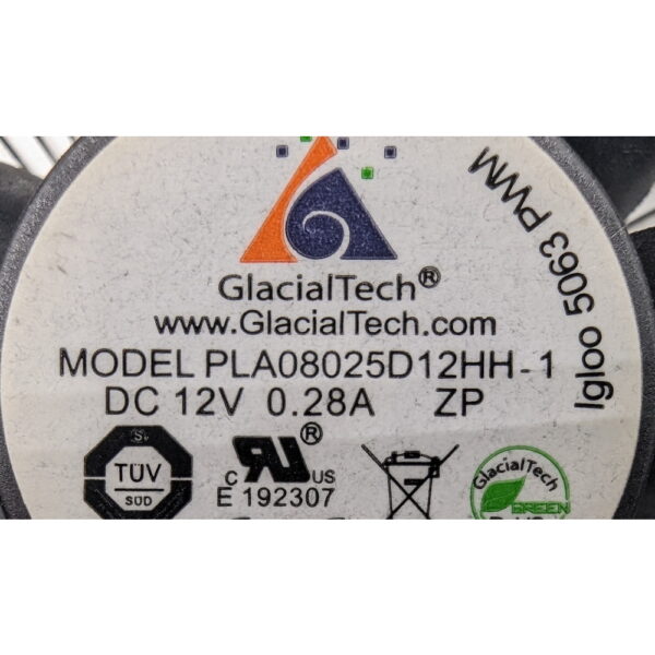 Система охлаждения PLA08025D12HH-1, Glacial Tech, Socket LGA 1150, LGA 1155, LGA 1156, LGA 775