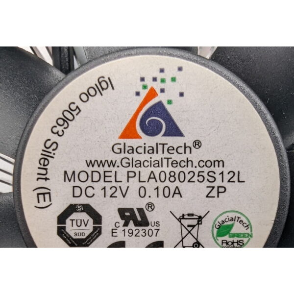 Вентилятор PLA08025S12L, Glacial Tech, 80х80х25, 3+4-pin