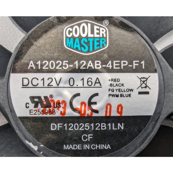 Вентилятор DF1202512B1LN, A12025-12AB-4EP-F1, Cooler Master, 120x120x25, 4 pin