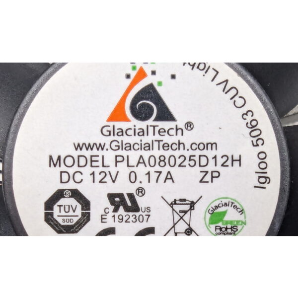 Система охлаждения PLA08025D12H, Glacial Tech, Socket LGA775