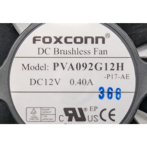 Вентилятор PVA092G12H, Foxconn, 2x92x25 mm, 12V, 0.4A, 4 pin