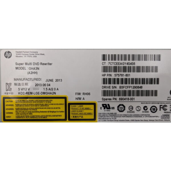 Привод DVD-RW 575781-801, GHA3N, HP, SATA