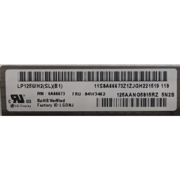 Матрица 04W3462, 0A66673, LP125WH2-(SL)(B1), Lenovo ThinkPad Х220