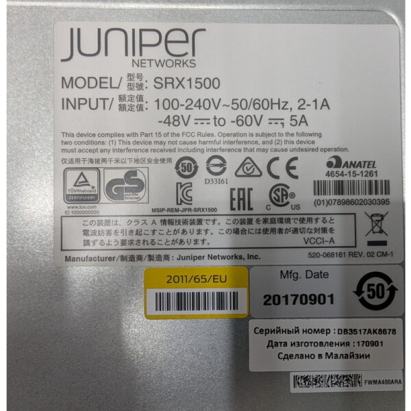 Коммутатор Juniper 750-066119, SRX1500