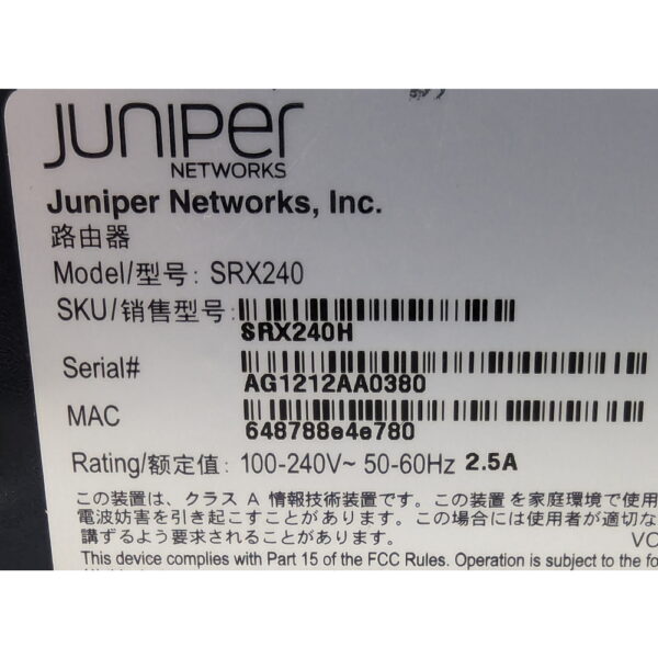 Коммутатор Juniper SRX240H
