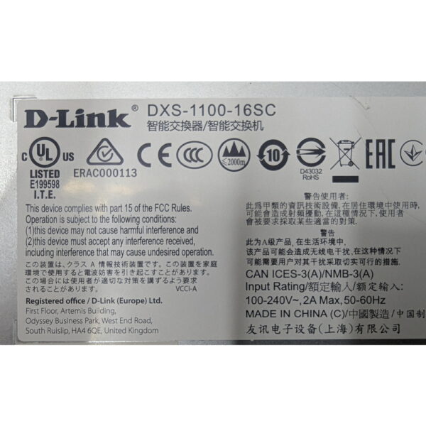 Коммутатор D-Link DXS-1100-16SC