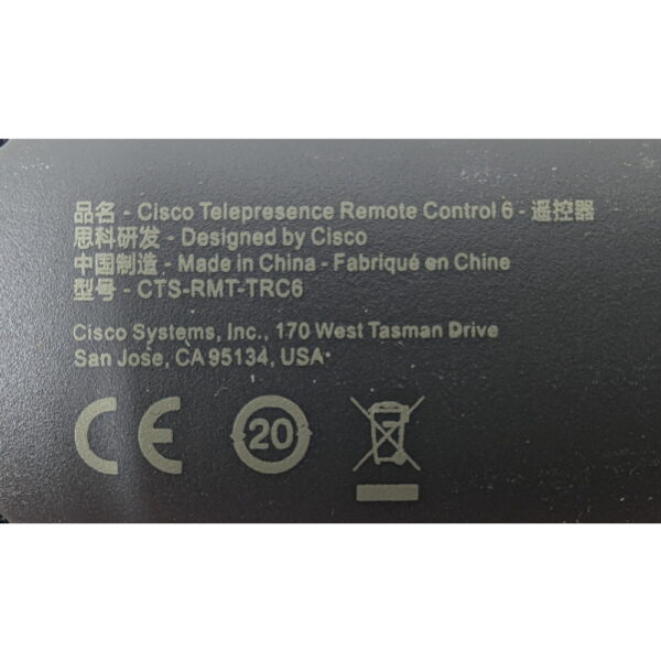 Пульт CTS-RMT-TRC6, Cisco TelePresence SX10, SX20