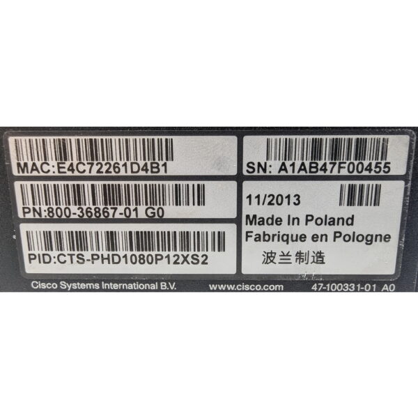 Камера 800-36867-01 G0, Cisco