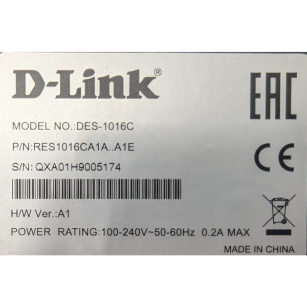 Коммутатор D-Link DES-1016C