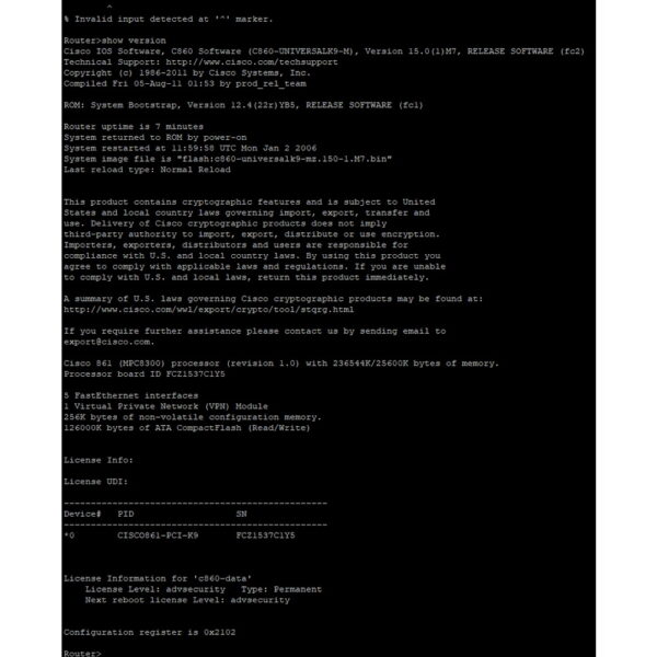 Коммутатор Cisco C861-K9, без блока питания