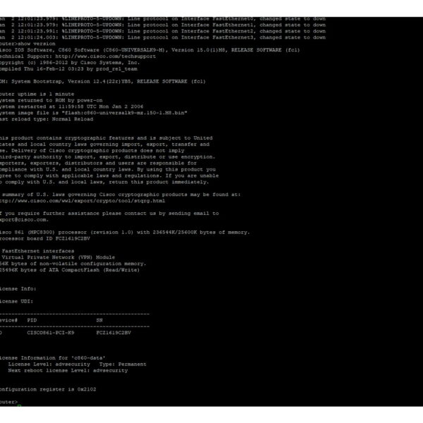 Коммутатор Cisco C861-K9, без блока питания
