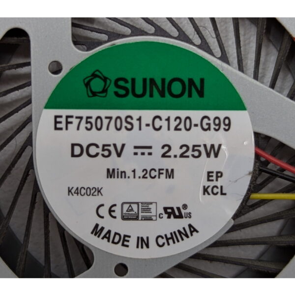 Вентилятор EF75070S1-C120-G99, Acer Aspire E5-531G E5-722, E5-722G, E5-772, E5-772G E5-471, E5-471G, E5-571, E5-571G, V3-572G, E5-511, E5-573, E5-521, E5-522, E5-531, E5-532, E5-575, E5-574, E5-523, E5-553, E5-773, E5-774, E5-775, TMP278, P278, E5-576G E5-772G E5-572 E5-572G, E5-752G, E5-773G E5-774G, E5-722