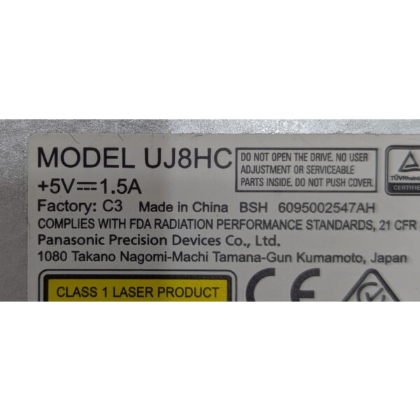 Привод DVD-ROM UJ8HC, Acer Aspire E5-571G-366P, SATA