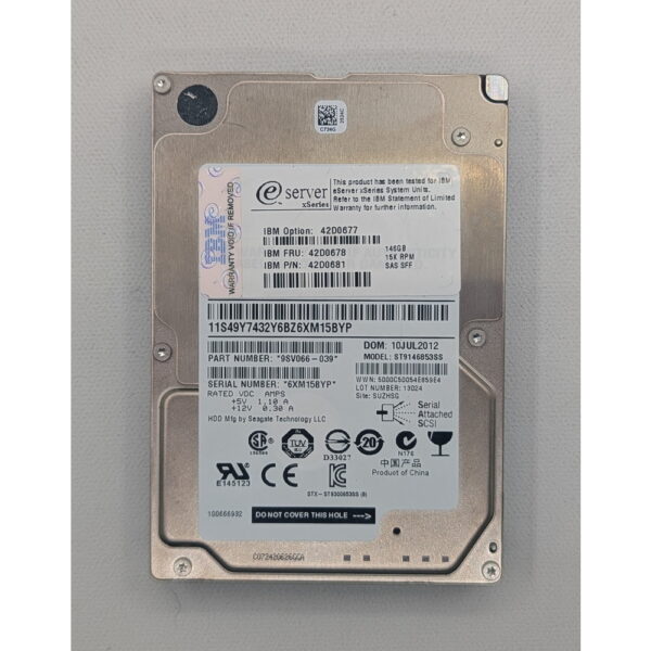 Жесткий диск 42D0677, 42D0678, 42D0681, ST9146853SS, IBM, Seagate, 146 Гб, SAS, 2.5