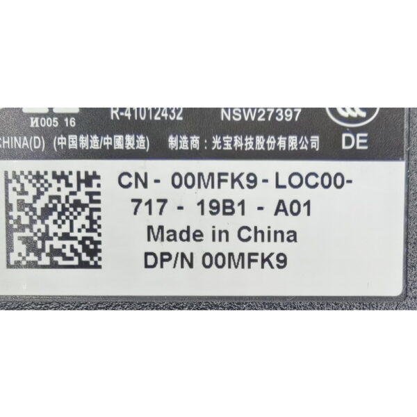 Адаптер питания 00MFK9, Dell, 19.5v, 12.3a, 240w, без кабеля питания