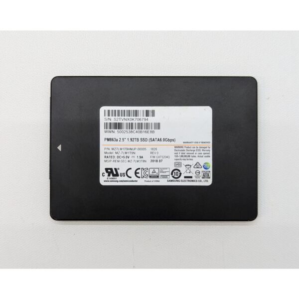 SSD диск MZ7LM1T9HMJP-00005, PM863a, MZ-7LM1T9N, Samsung, 1.92 Тб, SATA, 2.5