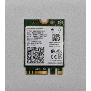 Wi-Fi модуль 01AX702, 851592-001, 8265NGW, Intel, Lenovo ThinkPad T570, T470s, P51, P71, X270, X280 X1, Carbon 6th, T480, T480s, L480, L580