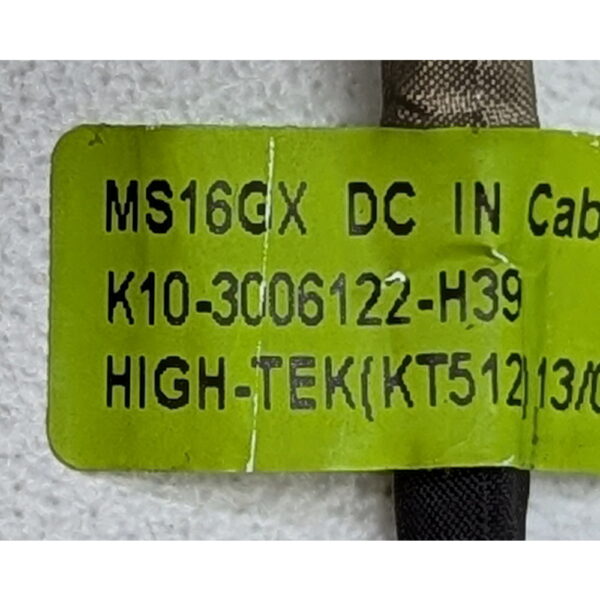 Разъем питания с кабелем k10-3006122-h39, MSI FX620DX, GE40, GE60, GE70, GP60, GP70, CX70