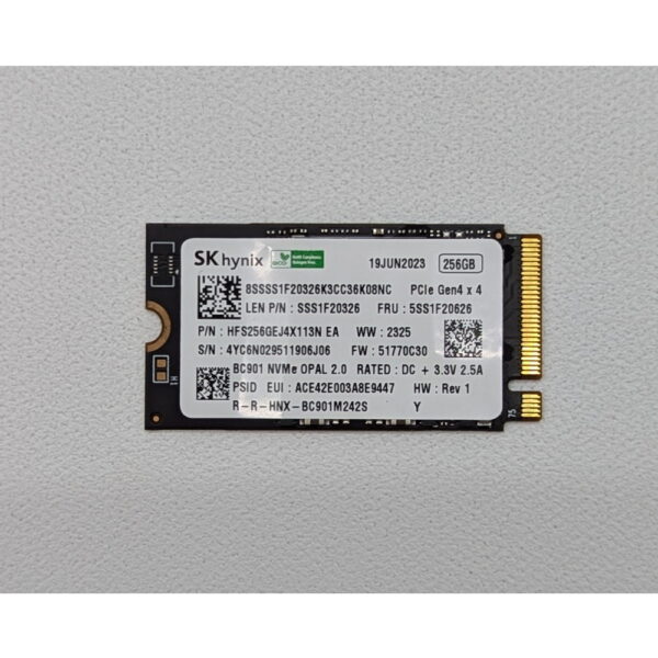 SSD диск 5SS1F20626, SSS1F20326, HFS256GEJ4X113N, Lenovo, 256 Гб, PCIe, M.2, 2242