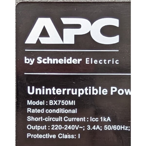 ИБП BX750MI, APC Back-UPS BX, 750VA, без аккумулятора