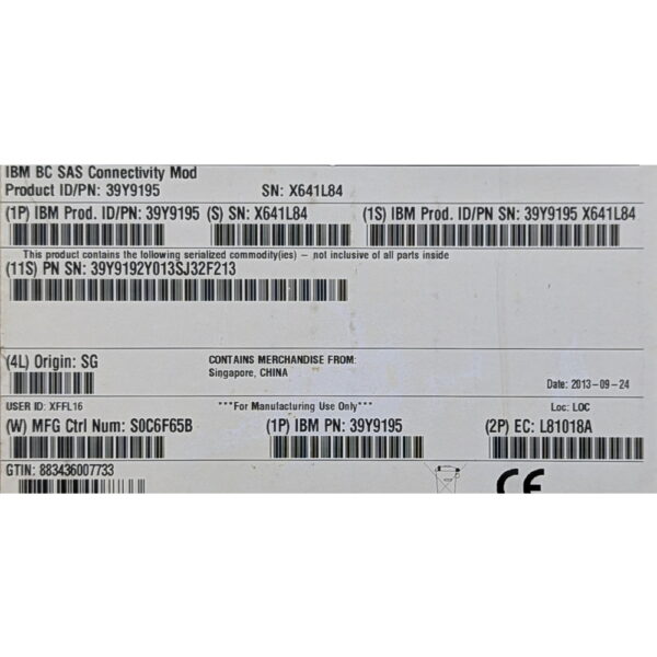 Контроллер 39Y9192, 39Y9195, IBM BladeCenter S, E, T, H, HT, 4 x SFF8088