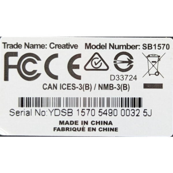 Звуковая карта SB1570, Creative Sound Blaster Audigy Fx, PCI-E