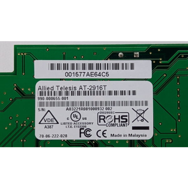 Сетевая карта AT-2916T, Allied Telesis, PCI, 10/100/1000 Мбит/с