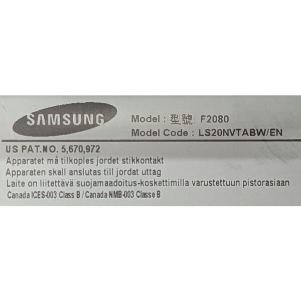 Монитор F2080, Samsung, 20", 1600 x 900, имеются следы эксплуатации
