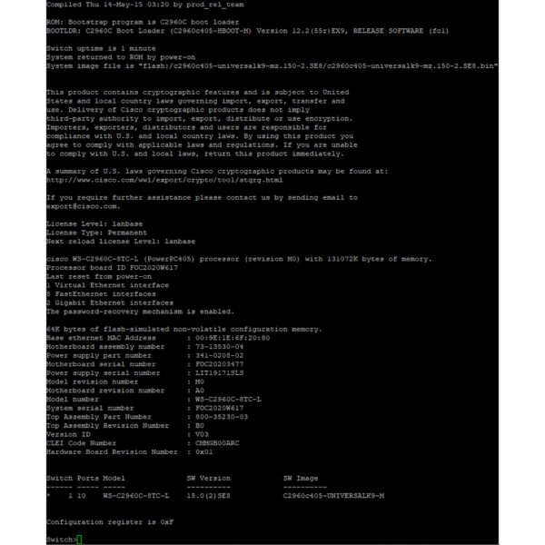 Коммутатор Cisco Catalyst WS-C2960C-8TC-L