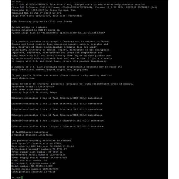 Коммутатор Cisco Catalyst WS-C3550-48-SMI