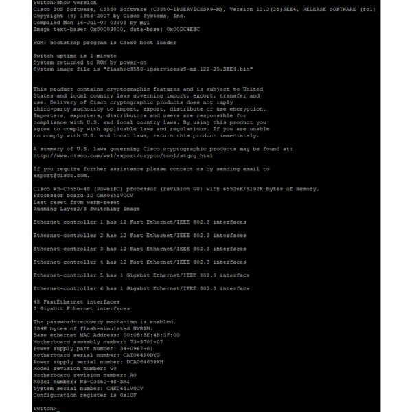Коммутатор Cisco Catalyst WS-C3550-48-SMI