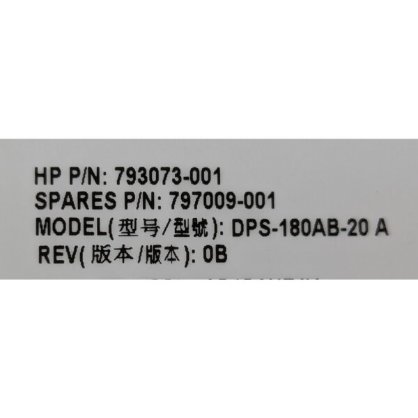 Блок питания 793073-001, 797009-001, DPS-180AB-20 A, HP ProDesk 400 G3, G2, SFF, 180 Вт