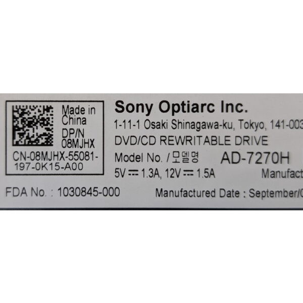Привод DVD-RW 08MJHX, AD-7270H, Dell Optiplex 790, SATA