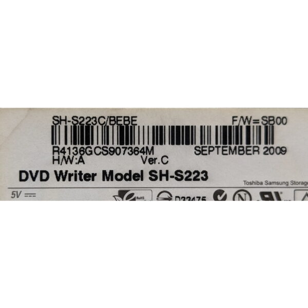 Привод DVD-RW SH-S223, Toshiba, Samsung, SATA