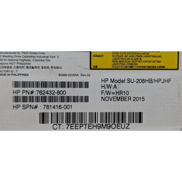 Привод DVD-RW 762432-800, 781416-001, GUB0N(S05JH), HP, Samsung, SATA