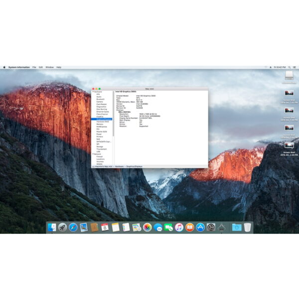 Мини-компьютер A1347 Apple Mac mini (2011 года), процессор Intel i7 2GHz, оперативная память 4 Гб DDR3, видеокарта Intel HD Graphis 3000, жесткий диск 500 Гб, macOS ElCapitan, имеются следы эксплуатации